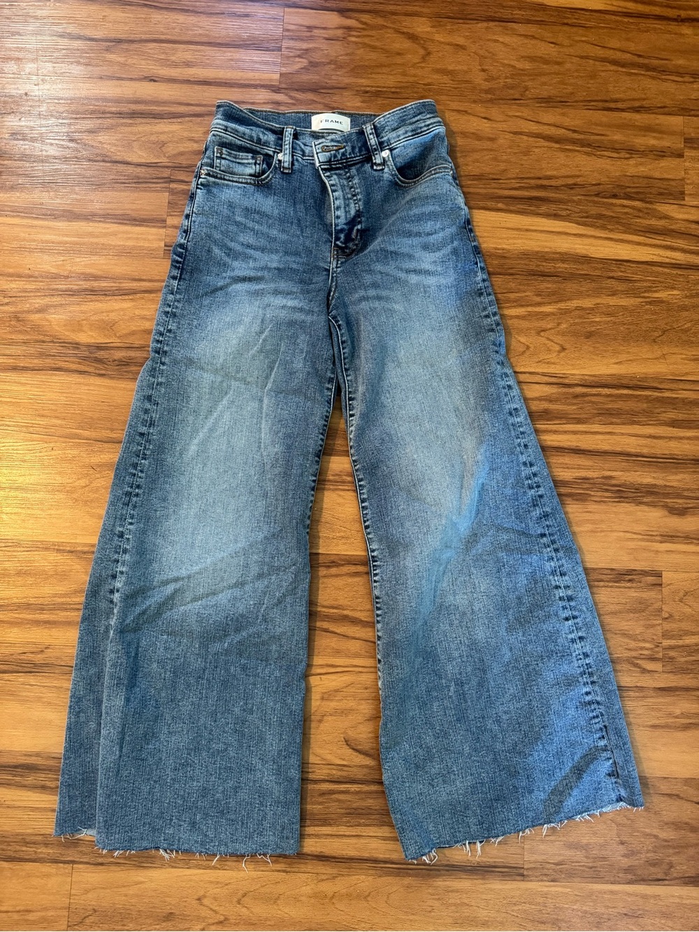 Frame Denim Wide-Leg Jeans Le Palazzo Crop